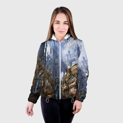 Женская куртка 3D Древний город, цвет белый - фото 3