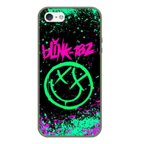 Чехол для iPhone 5/5S матовый Blink-182, цвет темно-зеленый