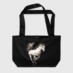 Пляжная сумка 3D Серный в яблоках конь