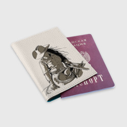 Обложка для паспорта матовая кожа Наездница ковбойша - фото 2