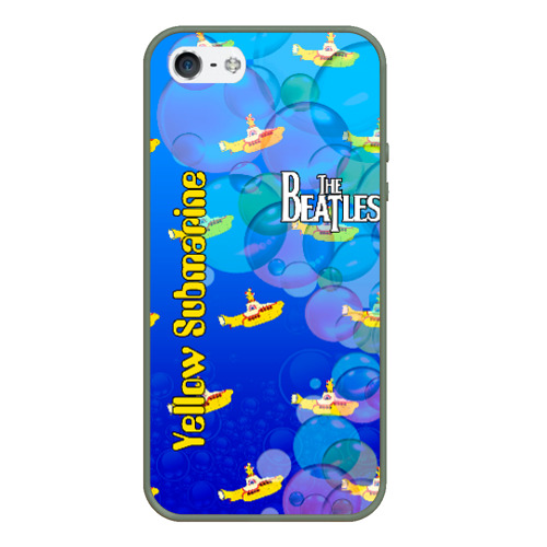 Чехол для iPhone 5/5S матовый The Beatles 2, цвет темно-зеленый