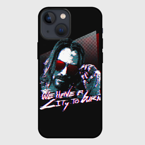 Чехол для iPhone 13 mini с принтом Cyberpunk 2077, вид спереди #2