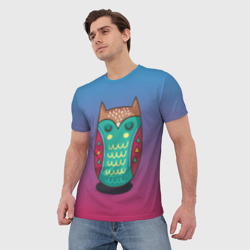 Мужская футболка 3D Мудрая    сова - фото 2