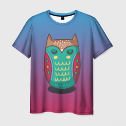 Мужская футболка 3D Мудрая    сова