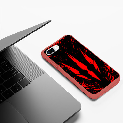 Чехол для iPhone 7Plus/8 Plus матовый ВЕДЬМАК , цвет красный - фото 5