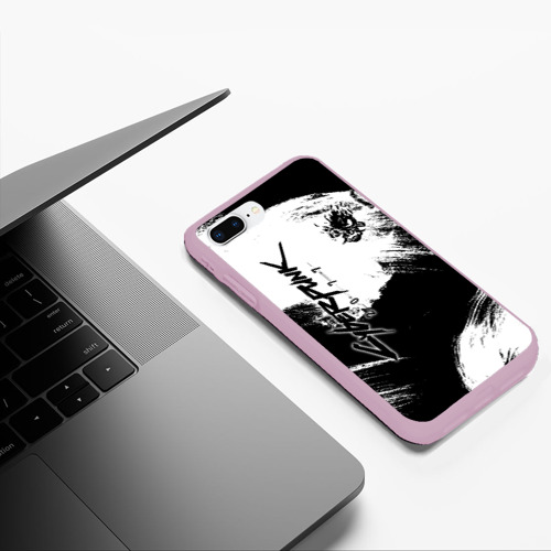 Чехол для iPhone 7Plus/8 Plus матовый Cyberpunk 2077, цвет розовый - фото 5