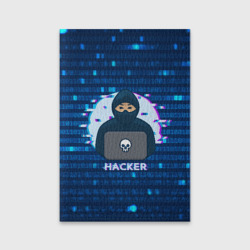 Обложка для паспорта матовая кожа Хакер иллюстрация