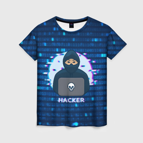 Женская футболка 3D Хакер иллюстрация, цвет 3D печать