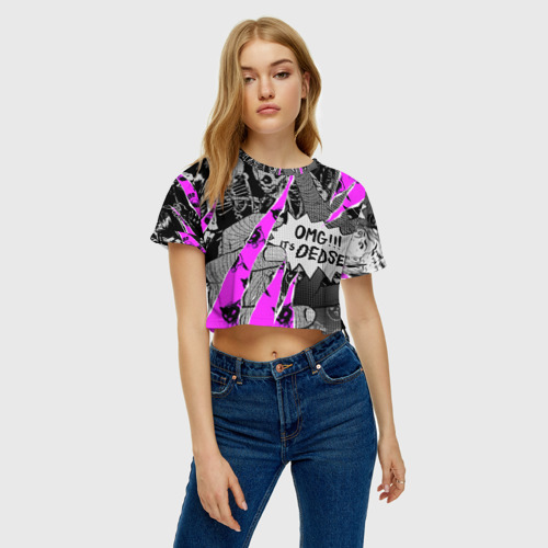 Женская футболка Crop-top 3D Dedsec, цвет 3D печать - фото 3