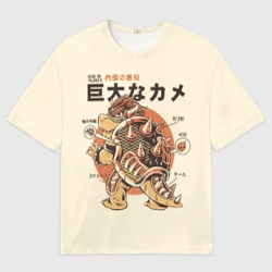 Мужская футболка oversize 3D Bowserzilla - Super Mario Bros