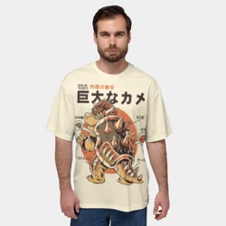 Мужская футболка oversize 3D Bowserzilla - Super Mario Bros - фото 2
