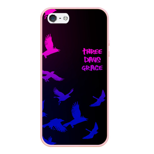 Чехол для iPhone 5/5S матовый Three Days Grace 1, цвет светло-розовый