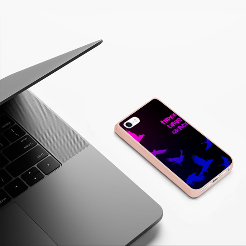 Чехол для iPhone 5/5S матовый Three Days Grace 1, цвет светло-розовый - фото 5
