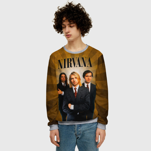 Мужской свитшот 3D Nirvana, цвет меланж - фото 3