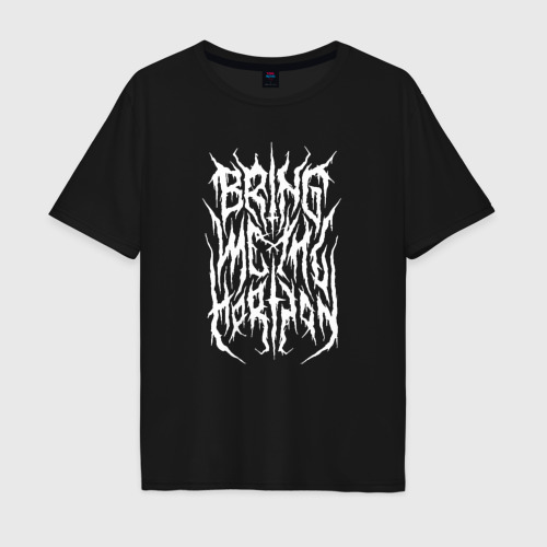 Мужская футболка хлопок Oversize Bring me the horizon, цвет черный