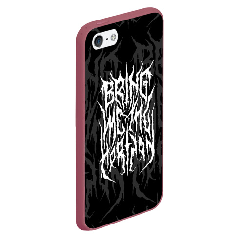 Чехол для iPhone 5/5S матовый Bring me the horizon, цвет малиновый - фото 3