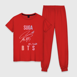 Женская пижама хлопок Suga BTS автограф