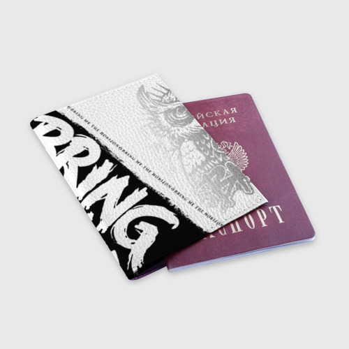 Обложка для паспорта матовая кожа Bring Me the Horizon, цвет фиолетовый - фото 3