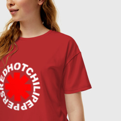 Женская футболка хлопок Oversize Red Hot chili peppers - фото 2