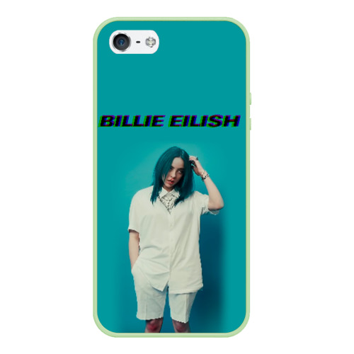 Чехол для iPhone 5/5S матовый Billie Eilish, цвет салатовый