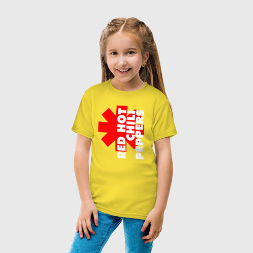Детская футболка хлопок Red Hot chili peppers, цвет желтый - фото 5