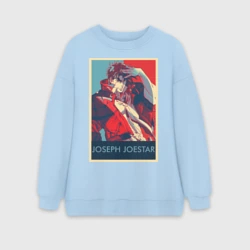 Женский свитшот oversize без начеса хлопок Джозеф Джостар