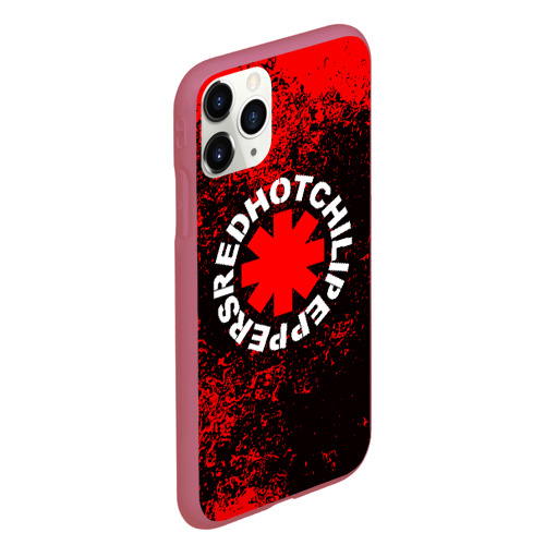 Чехол для iPhone 11 Pro Max матовый Red Hot chili peppers RHCP, цвет малиновый - фото 3