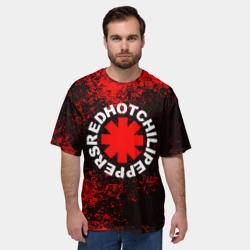 Мужская футболка oversize 3D Red Hot chili peppers RHCP - фото 2