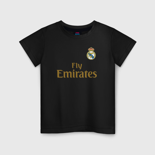 Детская футболка хлопок Азар Форма Реал Мадрид 19-20, цвет черный