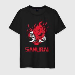 Мужская футболка хлопок Cyberpunk 2077 samurai