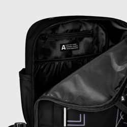 Рюкзак с принтом BTS Love Yourself для женщины, вид на модели спереди №5. Цвет основы: белый