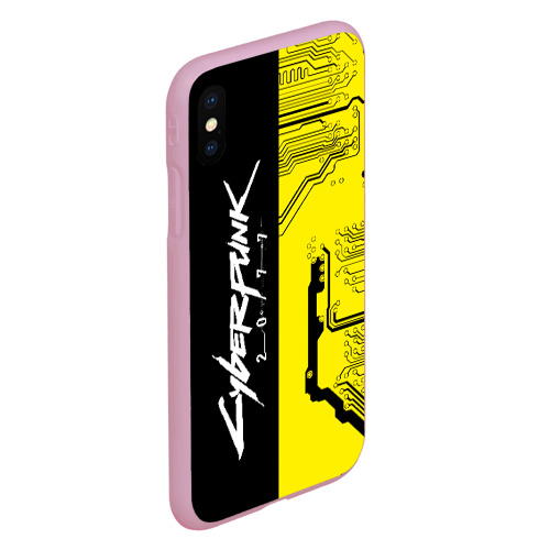 Чехол для iPhone XS Max матовый Cyberpunk 2077 4, цвет розовый - фото 3