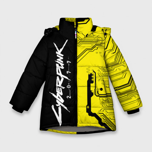 Зимняя куртка для девочек 3D Cyberpunk 2077 4, цвет светло-серый