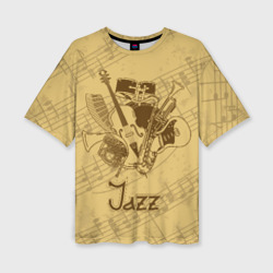 Женская футболка oversize 3D Jazz