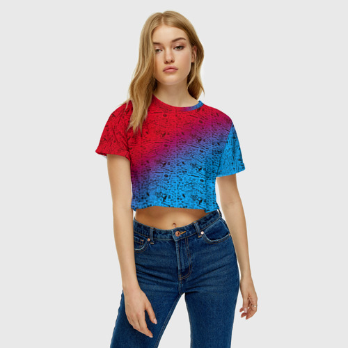 Женская футболка Crop-top 3D ЛОГОТИПЫ РОК ГРУПП - фото 3