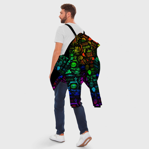 Мужская зимняя куртка 3D Логотипы рок группы, цвет черный - фото 5