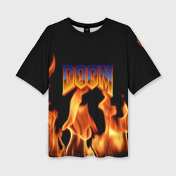 Женская футболка oversize 3D Doom