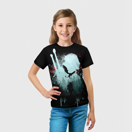 Детская футболка 3D с принтом Ведьмак 3: Дикая Охота, вид сбоку #3
