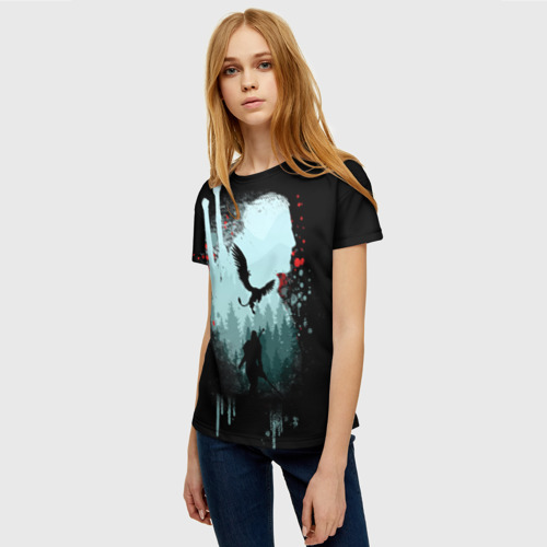 Женская футболка 3D с принтом Ведьмак 3: Дикая Охота, фото на моделе #1