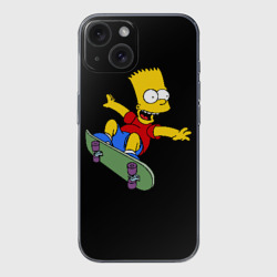 Чехол для iPhone 15 силиконовый с защитой камеры Скейт