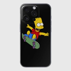 Чехол для iPhone 15 Pro Max силиконовый с защитой камеры Скейт