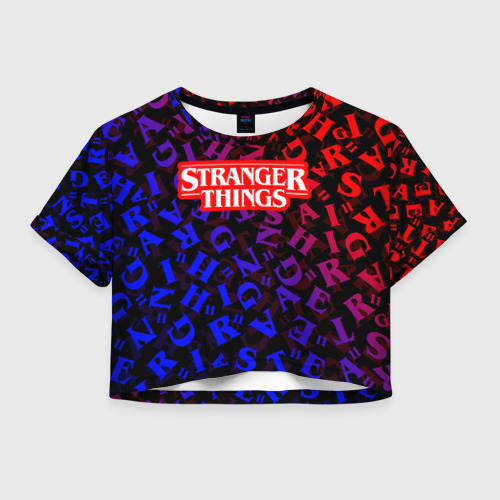 Женская футболка Crop-top 3D STRANGER THINGS, цвет 3D печать