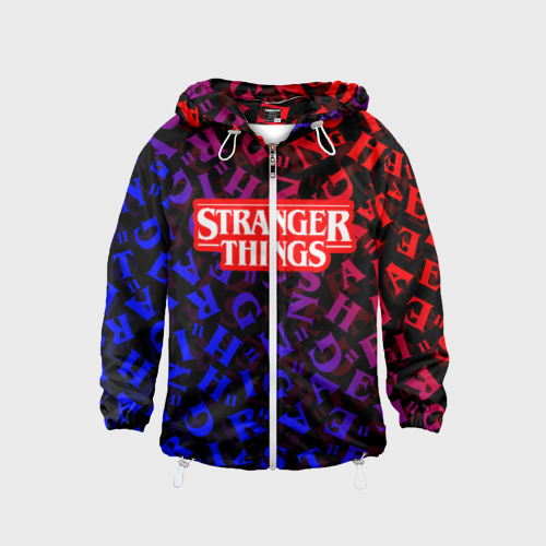 Детская ветровка 3D STRANGER THINGS, цвет белый