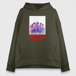 Женское худи Oversize хлопок Stranger things Очень странные дела