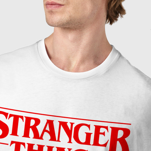 Мужская футболка хлопок Stranger things, цвет белый - фото 6