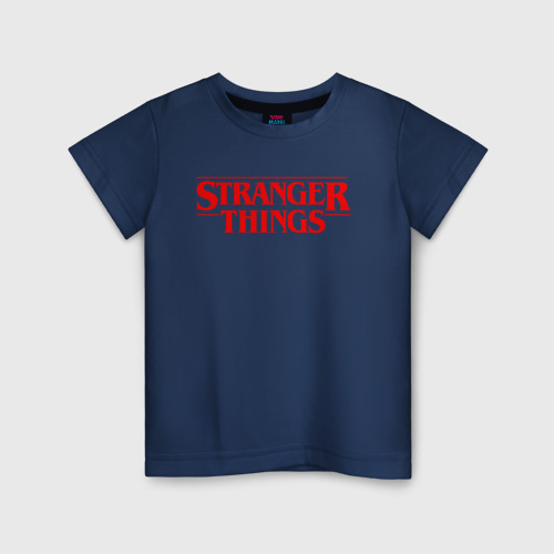 Детская футболка хлопок с принтом STRANGER THINGS, вид спереди #2