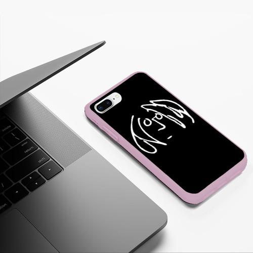 Чехол для iPhone 7Plus/8 Plus матовый Джон Леннон, цвет розовый - фото 5