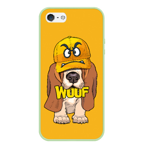 Чехол для iPhone 5/5S матовый Woof, цвет салатовый