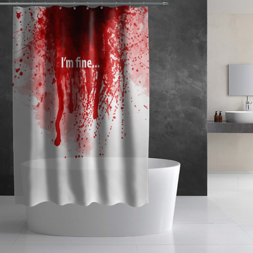 Штора 3D для ванной I'm fine halloween blood costume - фото 2