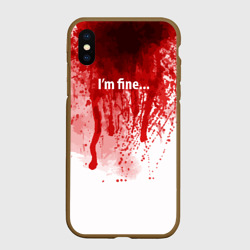 Чехол для iPhone XS Max матовый I'm fine halloween blood costume
